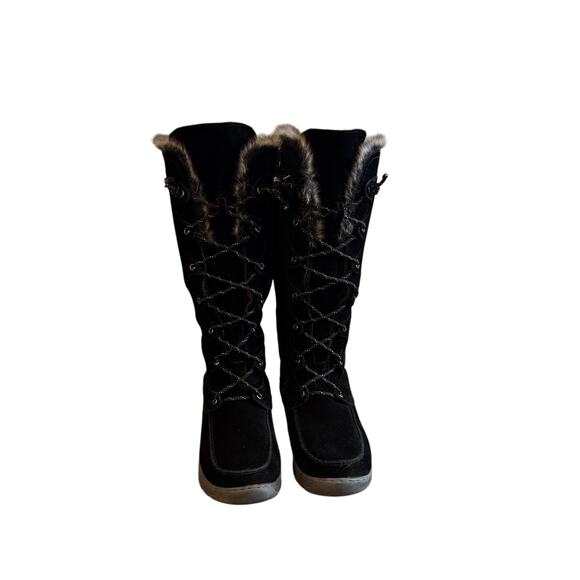 Comfy Moda Canada Black Suede water Resistant Insulated Tall Boots Womens 9 EUC - Picture 5 of 12